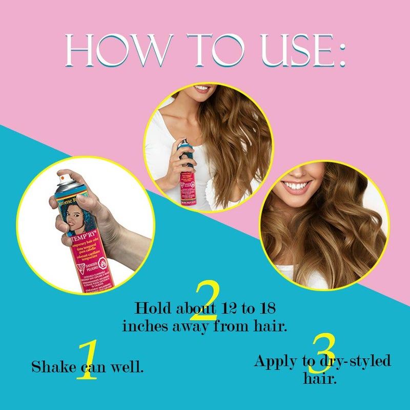 Jerome Russell Dark Blonde Intense Temporary Hair Dye Spray - Fast-Drying, Non-Sticky, Travel Size for Vivid Instant Color, 2.2 oz - Image 5